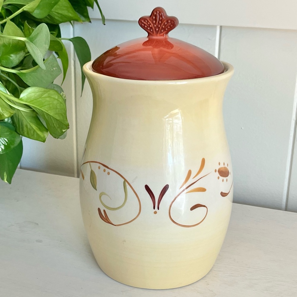 Hand Painted Ceramic Canister with Sealed Lid from Demdaco